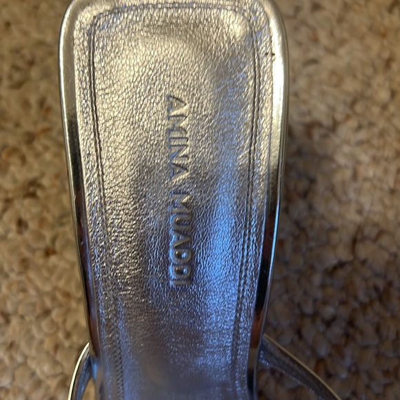 Amina muaddi Adriana heeled sandals size 38 silver - Picture 6 of 7